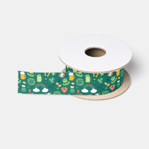 Ruban En Satin Motif irlandais mignon d'icône