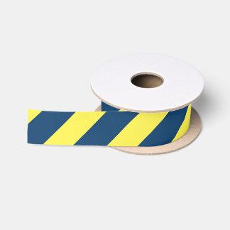Ruban En Satin Motif Jaune Et Bleu