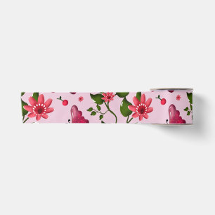 Ruban En Satin Motif joli papillon Cerise, Fruit Kawaii brillant