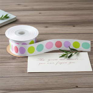 Ruban En Satin Motif jolis points pastel doux