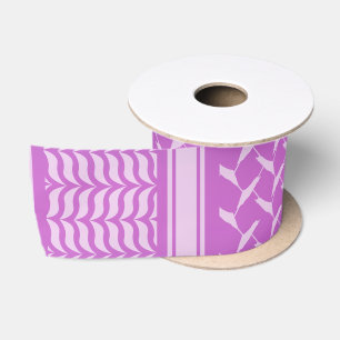 Ruban En Satin Motif Keffiyeh Dégradé Violet Moderne