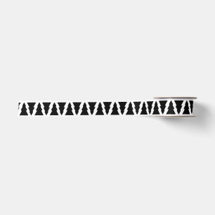 Ruban En Satin Motif minimaliste d'arbre de Noël noir et blanc