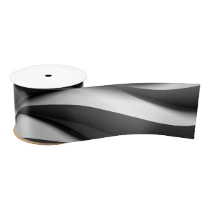 Ruban En Satin Motif ondulé noir et blanc tridimensionnel