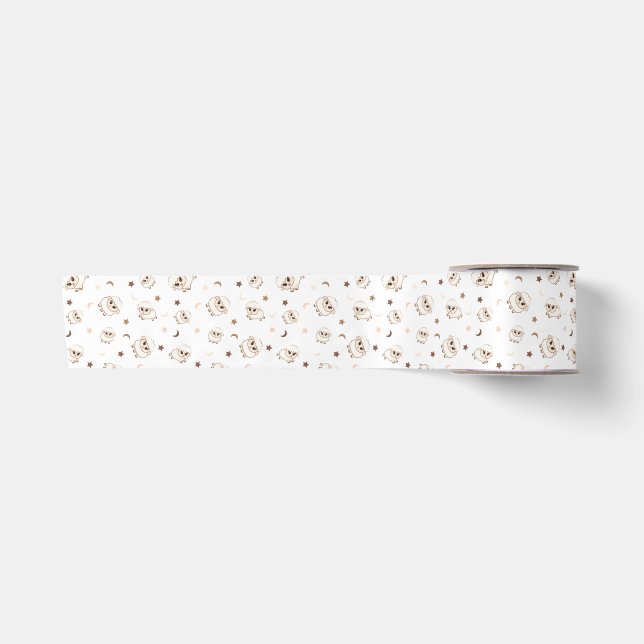 Ruban En Satin Motif Pastel Sheep (Devant)