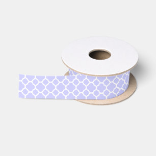 Ruban En Satin Motif Quatrefoil bleu clair