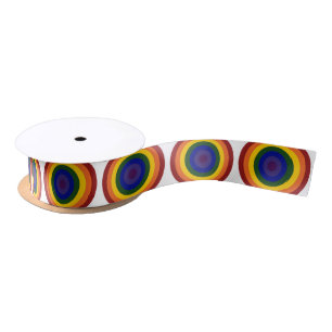 Ruban En Satin Motif Rainbow Bullseye