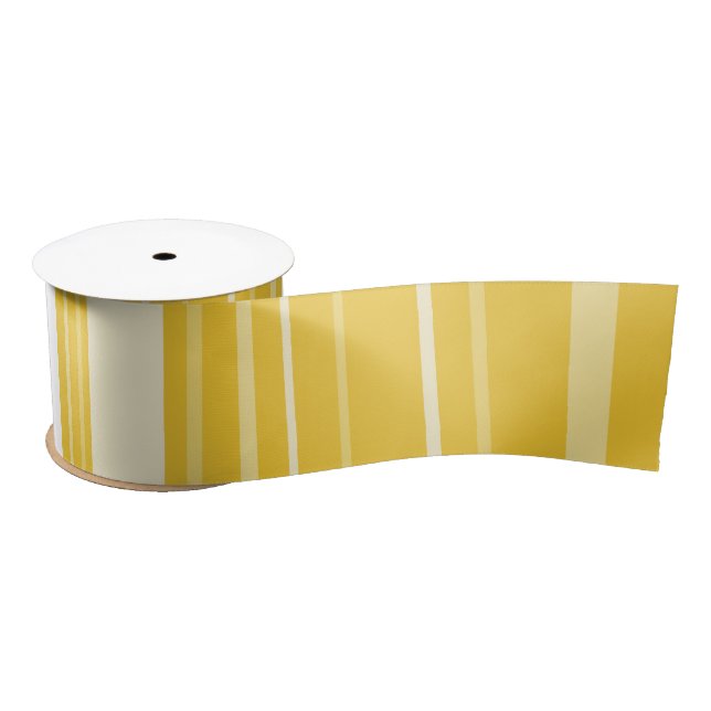 Ruban En Satin Motif rayé jaune (Bobine)