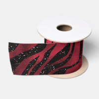 Motif rayures zèbre paillettes rouges Glamour