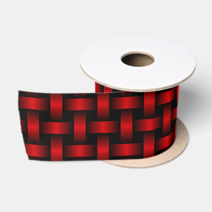 Ruban En Satin Motif Red Black Weaver