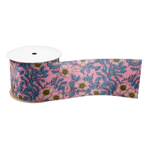 Ruban En Satin Motif rose de chien