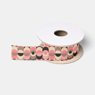 Ruban En Satin Motif rose moderne de la moitié du siècle