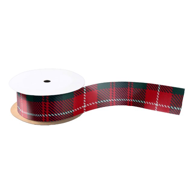 Ruban En Satin Motif rouge foncé royal de tartan de Stewart (Bobine)