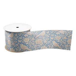 Ruban En Satin Motif sans couture de style chinoiserie oiseaux et
