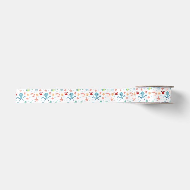 Ruban En Satin Motif Sea World (Devant)