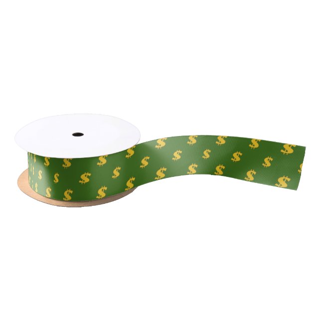 Ruban En Satin Motif signe dollar (Bobine)