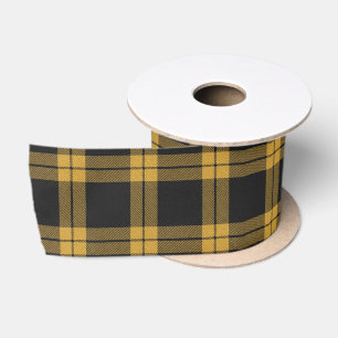 Ruban En Satin Motif Tartan Jaune Plaid de Clan Écossais Familial
