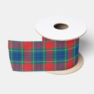 Ruban En Satin Motif Tartan Rouge Vert Bleu Carreaux