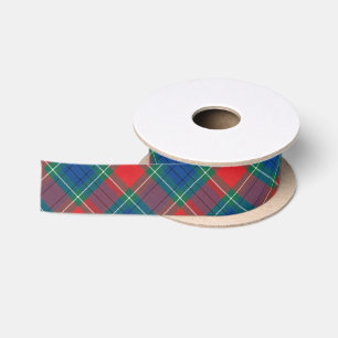 Ruban En Satin Motif Tartan Rouge Vert Bleu Carreaux