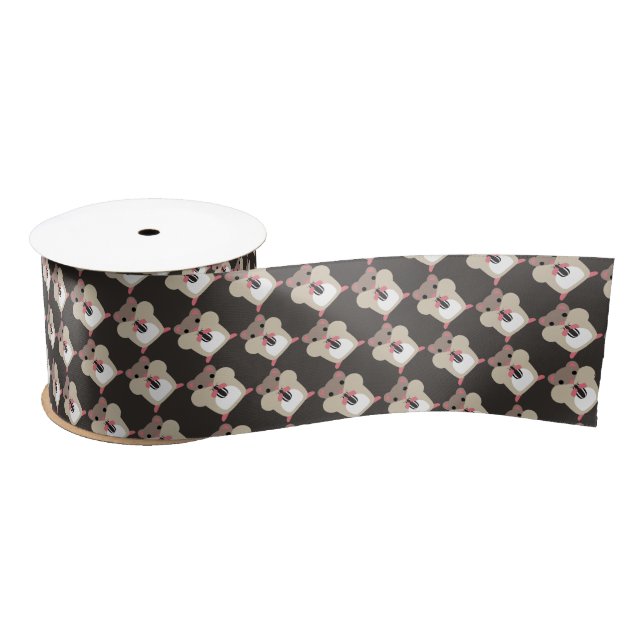 Ruban En Satin Motif transparent Hamsters (Bobine)