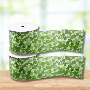 Ruban En Satin Motif Trèfle