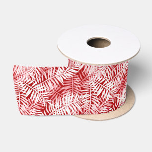 Ruban En Satin Motif tropical de feuilles de palmier