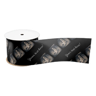 Ruban En Satin Motif vintage de patin d'hockey