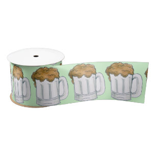 Ruban En Satin Mug de bière verte Saint Patrick's Day Bottoms up