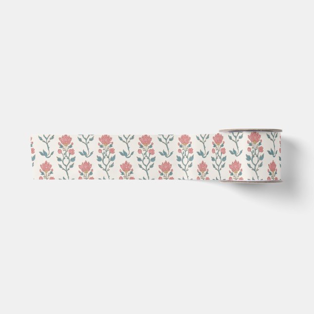 Ruban En Satin Mughal Floral Butta (Devant)