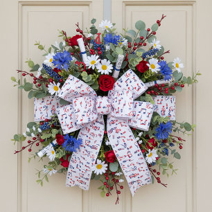 Ruban En Satin Musique rouge blanc et bleu