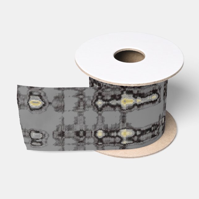 Ruban En Satin MVB Plaid Gris Beige Design (Bobine)