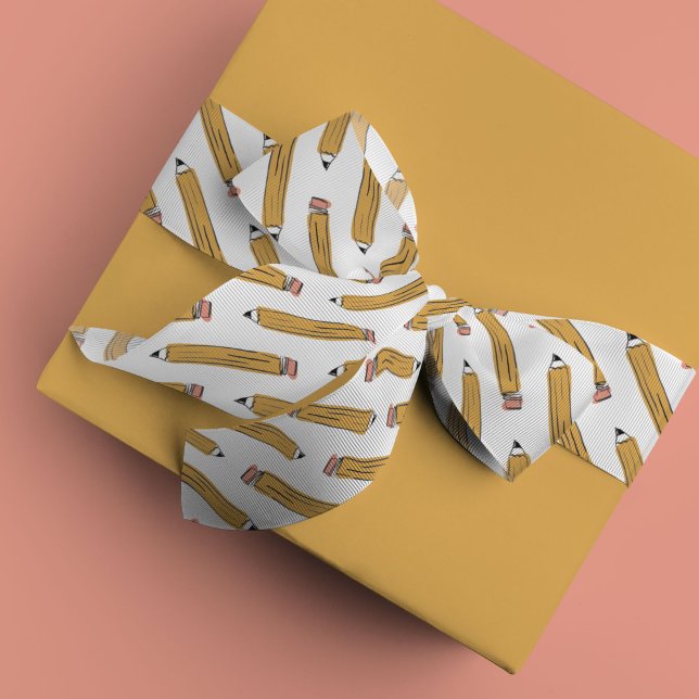 Ruban En Satin N° 2 Pencil Teacher (Yellow No. 2 pencil school teacher ribbon)