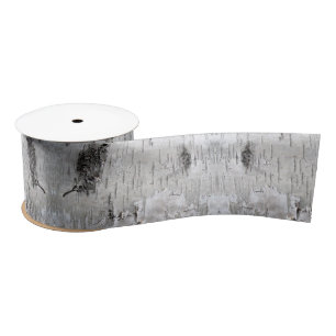 Ruban En Satin nature pays rustique bouleau blanc écorce