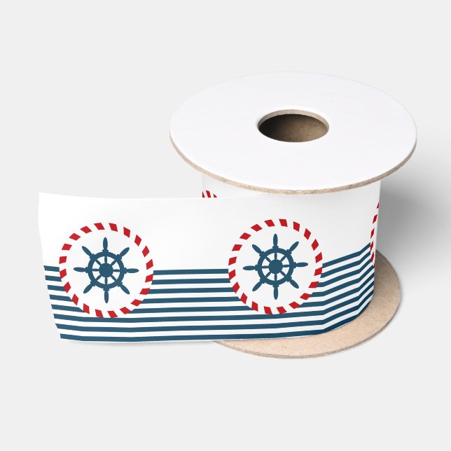 Ruban En Satin Nautical design (Bobine)