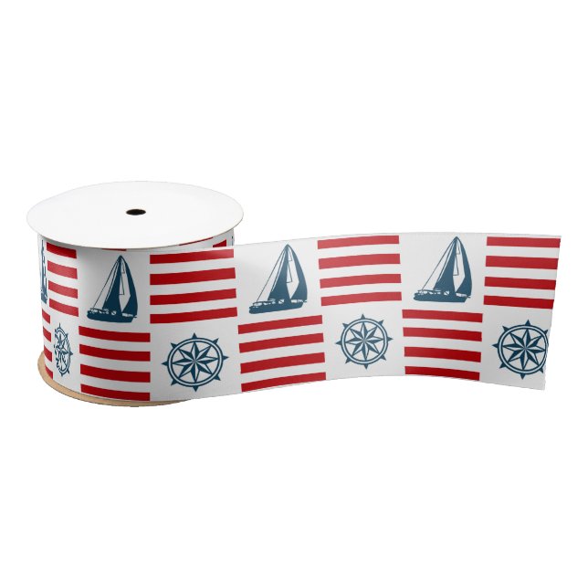 Ruban En Satin Nautical design (Bobine)