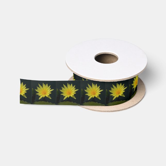 Ruban En Satin Nénuphar Lotus jaune (Bobine)