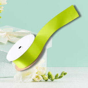 Ruban En Satin Neon Chartreuse couleur solide   Couleur tendance