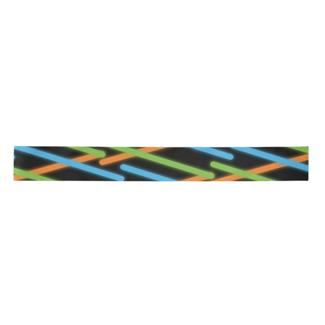 Ruban En Satin Neon Laser Orange Bleu Vert (Devant)