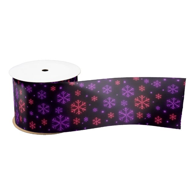 Ruban En Satin Neon Snowflakes (Bobine)