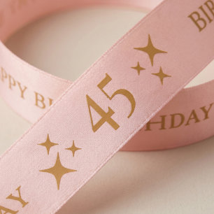 Ruban En Satin N'IMPORTE QUEL Rose Âge Cadeau Personnalisé Anni