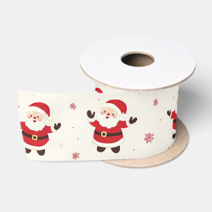 Ruban En Satin Noël à Cute Retro Père Noël