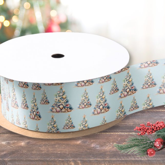 Ruban En Satin Noël à la plage (Beach Christmas Satin Ribbon)