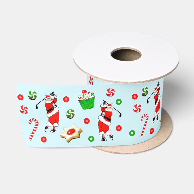Ruban En Satin Noël de golf (Bobine)