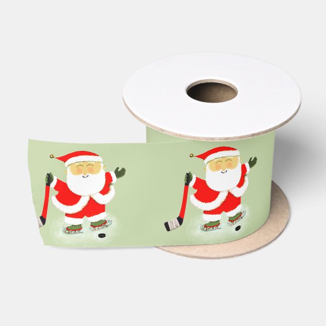 Ruban En Satin Noël de hockey (Bobine)