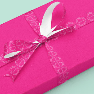 Ruban En Satin Noël de Père Noël Joyeux Noël Rose chaud