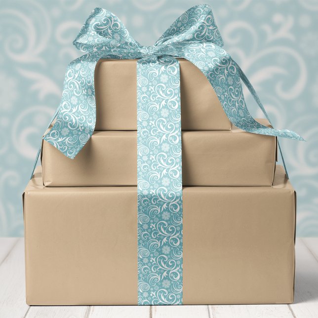 Ruban En Satin Noël des flocons de neige et des torrents bleus (Créateur téléchargé)