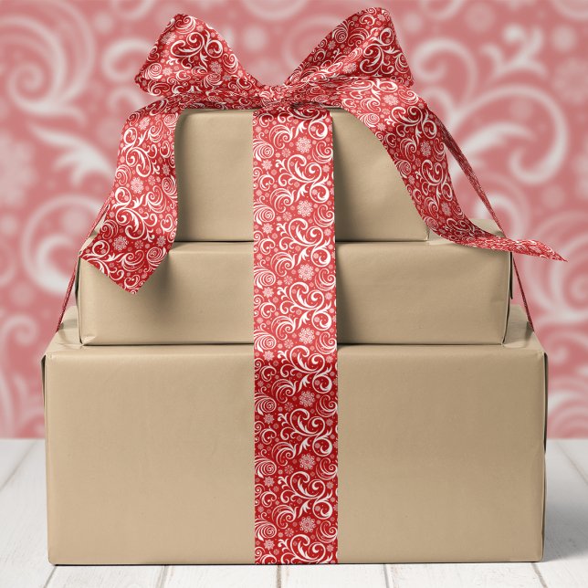 Ruban En Satin Noël des flocons rouges et des torrents (Créateur téléchargé)