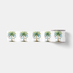 Ruban En Satin Noël en Décembre Noël Tropical de Plage Palmier