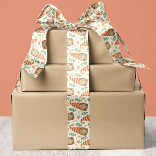 Ruban En Satin Noël Gnome Scandinave Aquarelle