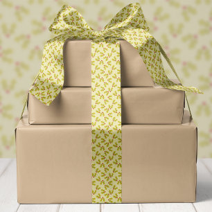 Ruban En Satin Noël Green Holly Et Berries