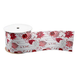 Ruban En Satin Noël Menthe Poivrée   Décoration Florale en Bonbon